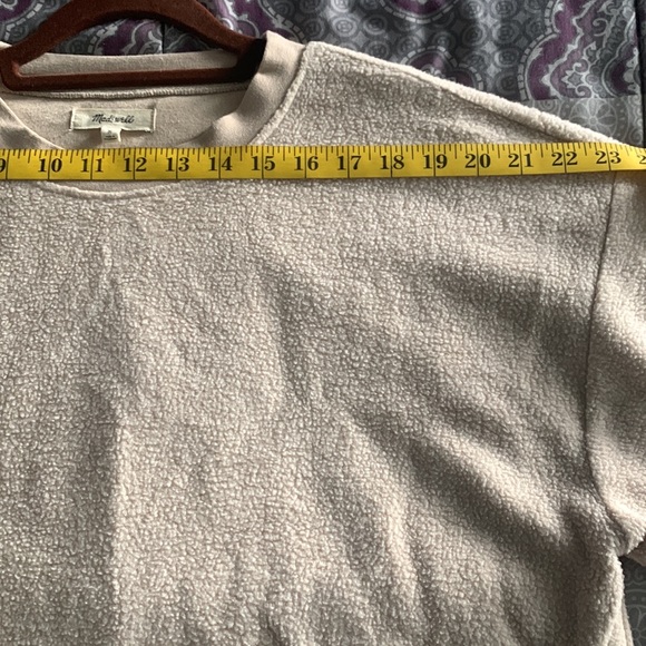 Madewell Brushed Sweatshirt Alabaster Medium Side-Button Accent Relaxed Cozy - Picture 14 of 17